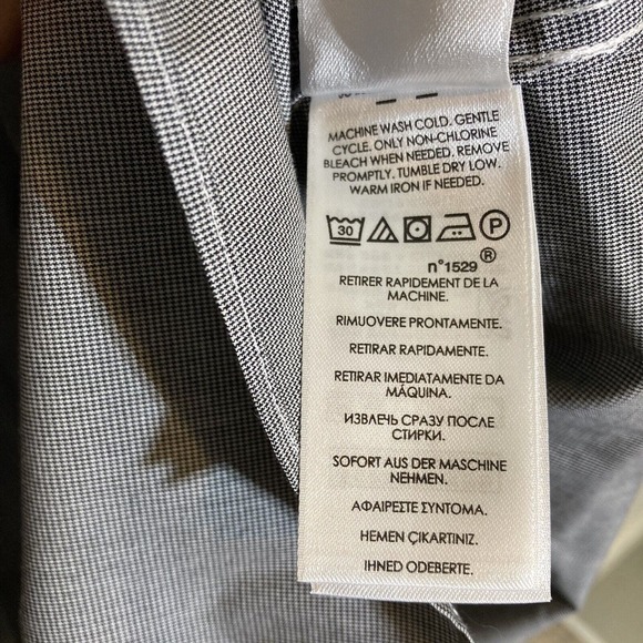 Polo Ralph Lauren Mens 17.5 34/35 Easy Care Button Up Shirt Black Houndstooth - Picture 6 of 7